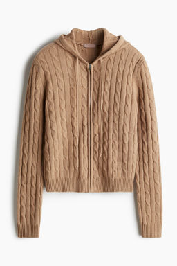 Chaqueta en punto trenzado con capucha - H&m фото 5
