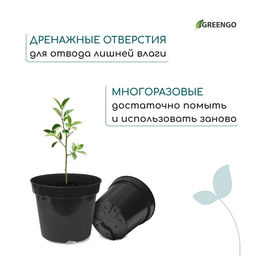 Цена за 3 шт. Горшок для рассады, 5 л, d=22 см, h=18 см, чёрный, Greengo