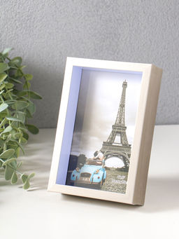 Фоторамка для фото 10×15 см «Ламберто», пластик, серебро с белым, 16×11×3.5 см