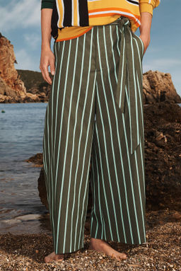 LIMITED EDITION STRIPED WIDE-LEG TROUSERS - Zara фото 2