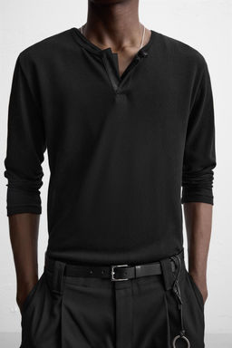 SEMI-SHEER T-SHIRT WITH OPEN NECK - Zara фото 6