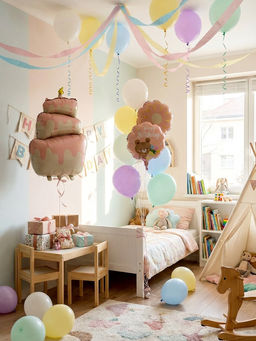 Воздушные шары "Розовый тортик" фольга, латекс, набор 12 штук