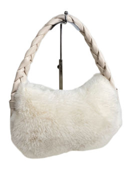 Женская сумка из искусственного меха, цвет молочный