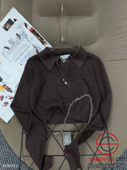 Базовый укороченный лонгслив из лапши