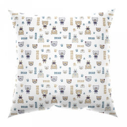 Наволочка 60х60см "Полосатые мишки" б/з, ясельная, с клапаном-запахом, бязь ГОСТ 142г/м2, хлопок 100%, упаковка ПП 22х30см, "Домашняя мода" (Россия)