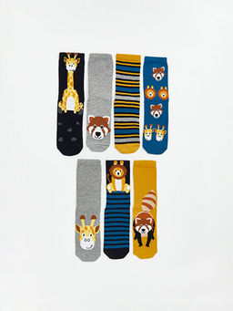 Desenli Erkek ?ocuk Soket ?orap 7li Paket