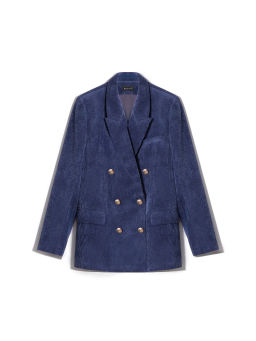 Двубортный жакет из вельвета, ML722/map - Emka фото 4