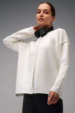 Женский лонгслив оверсайз из футера двухнитки Happyfox