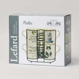 НАБОР КРУЖЕК MEOW 4ШТ НА ПОДСТАВКЕ 368МЛ - Lefard фото 2