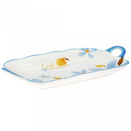 Лимония Блюдо фарфоровое 316х165х34мм, с ручками, с деколью, волнистый край, отводка (Китай) - Домашняя мода фото 2