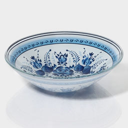 Салатник Доляна «Синева», 600 мл, 18×4.5 см, стекло, голубой