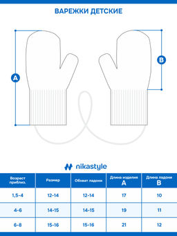Варежки 14з17025 черный/полынь