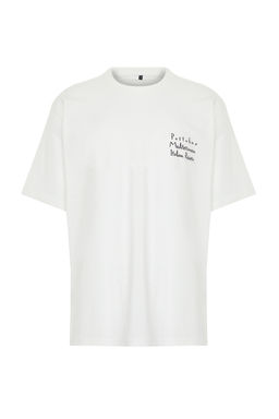 Ekru Oversize/Genis Kesim Manzara Bask?l? %100 Pamuklu K?sa Kol T-Shirt TMNSS24TS00124 - Trendyolmilla фото 7
