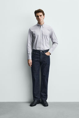 Рубашка Regular Fit в клетку коричневая