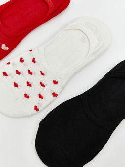 Kalp Desenli Kad?n Babet ?orap 3l?