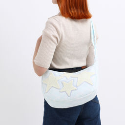 Сумка молодёжная на молнии, 36?8?23 см, голубая