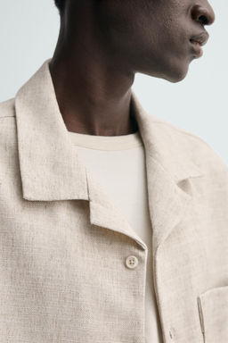 CAMISA BOXY FIT ESTRUCTURA / Beige claro - Zara фото 6