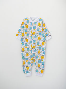 Комбинезон для малыша утеплённый хлопковый, белый, 564