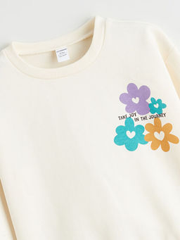 ?i?ekli K?z ?ocuk Sweatshirt ve Tayt