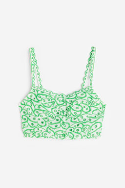 Top cropped con bordado ingl?s