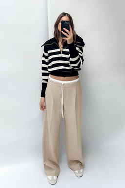 WIDE-LEG TROUSERS WITH DOUBLE WAISTBAND - Zara фото 36