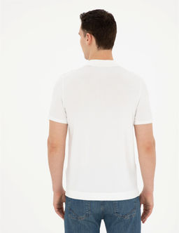 Beyaz Slim Fit Fermuarl_ Polo Yaka Triko Ti__rt - Pierre cardin фото 5