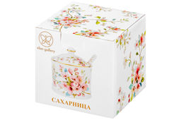 Сахарница 250 мл 9*9*10 см Яблоневый цвет на белом + ложка, NEW BONE CHINA - Elan gallery фото 25