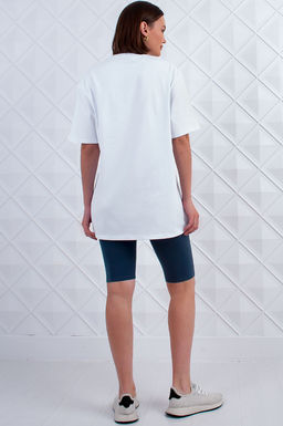 Арт. 5736 Костюм с велосипедками 42-50 (5 шт) Цвет:верх-белый,низ-антрацитовый - Калинка фото 4