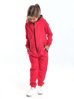 Комбинезон на молнии из футера UD 7251 красный - Mini maxi фото 4