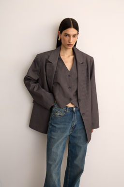 Жакет оверсайз трансформер в полоску