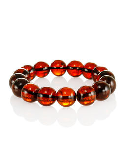 Браслет из формованного янтаря Шары вишневые прозрачные