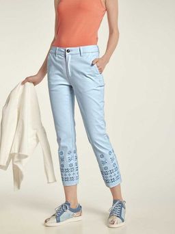 Брюки 7/8, голубые