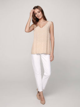 CONTE Блузка свободного кроя в горошек LBL 1177 beige-white