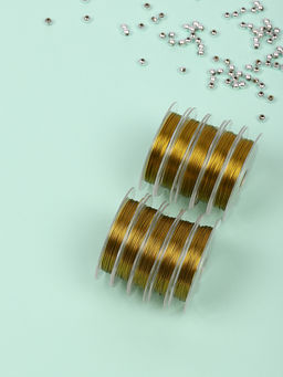 Проволока для бисера &Oslash;0,3мм арт.ТВ HET-10 цв.золото уп.10 х 10м