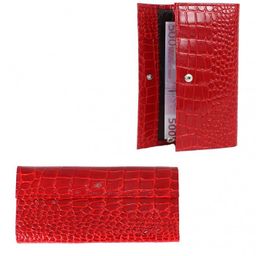 Портмоне женское Croco-ПР-952 натуральная кожа 3 отд, 5 карм, красный крокодил (203) 202868