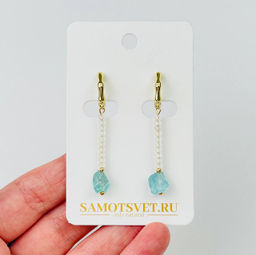 Серьги из Горного Хрусталя и Апатита