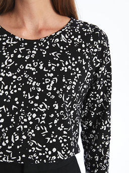 Bisiklet Yaka Desenli Kad?n Bluz