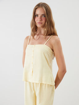 Kare Yaka Poplin Kad?n Pijama Tak?m?
