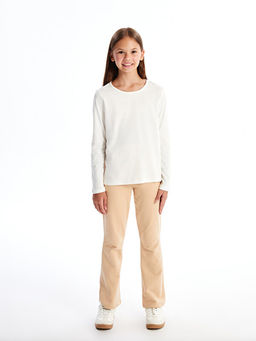 Bisiklet Yaka Uzun Kollu K?z ?ocuk Ti??rt