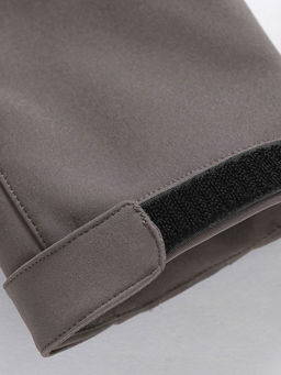 Парка женская софтшелл виндстоппер удлинённая с капюшоном темно-серого цвета 9618_1TC