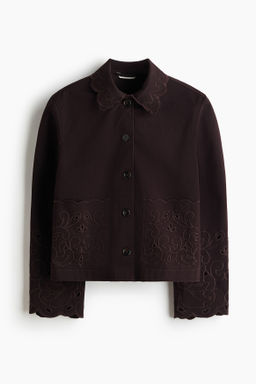 Chaqueta de sarga con bordado ingl?s