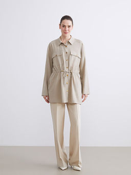 G?mlek Yaka B?zg?l? Kad?n Ceket