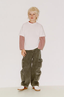 WIDE-LEG MULTICARGO TROUSERS - Zara фото 15