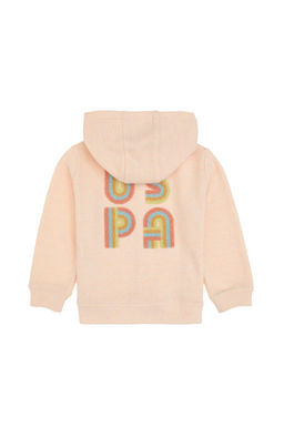 K_z _ocuk A__k Pembe Kap__onlu Fermuarl_ Sweatshirt