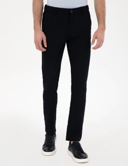Lacivert Slim Fit Kanvas Pantolon