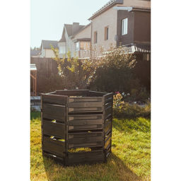 Компостер пластиковый, 800 л, 125 × 105 × 84 см, чёрный