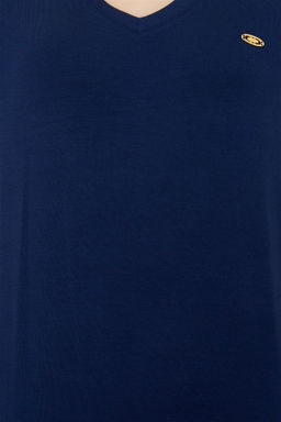 Женская темно-синяя футболка с V-образным вырезом Basic - U.s. polo assn фото 12