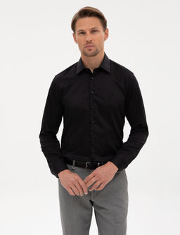 Siyah Slim Fit Uzun Kollu Basic G_mlek - Pierre cardin фото 3
