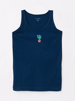 Bisiklet Yaka Bask?l? Pamuklu Erkek ?ocuk Atlet 2li - Waikiki фото 2