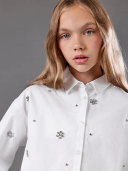 ACOOLA / Блузка детская для девочек Fara белый  фото 4